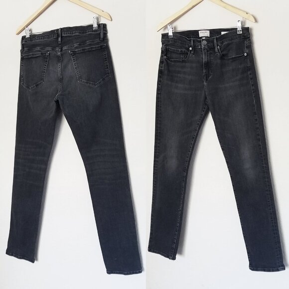 Frame Men's 32 L'Homme Slim Jeans in Long Shore Faded Black Gray $228 Inseam 32" - Picture 15 of 15